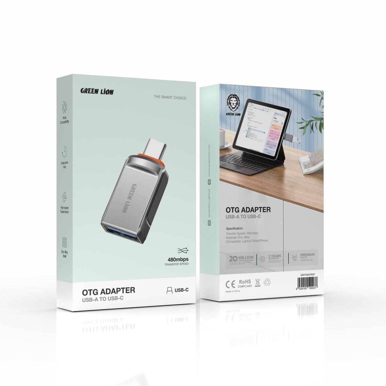مبدل OTG گرین لاین مدل GNOTGACTAGY USB-A به USB-C - تصویر 1
